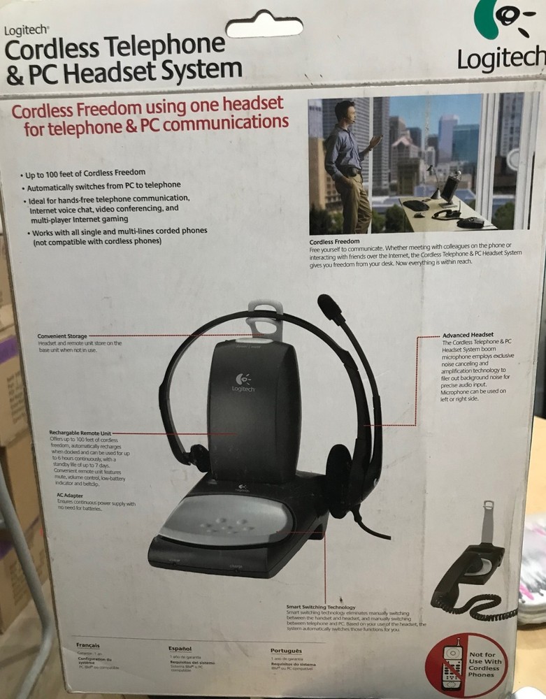 Logitech 980117 Cordless Phone and PC Headset with Automatic Switch