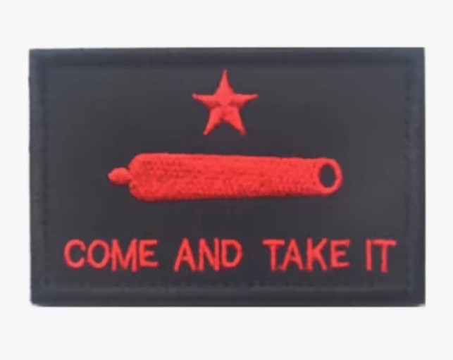 COME AND TAKE IT  RED TACTICAL MORALE HOOK & LOOP  EMBROIDERED  PATCH