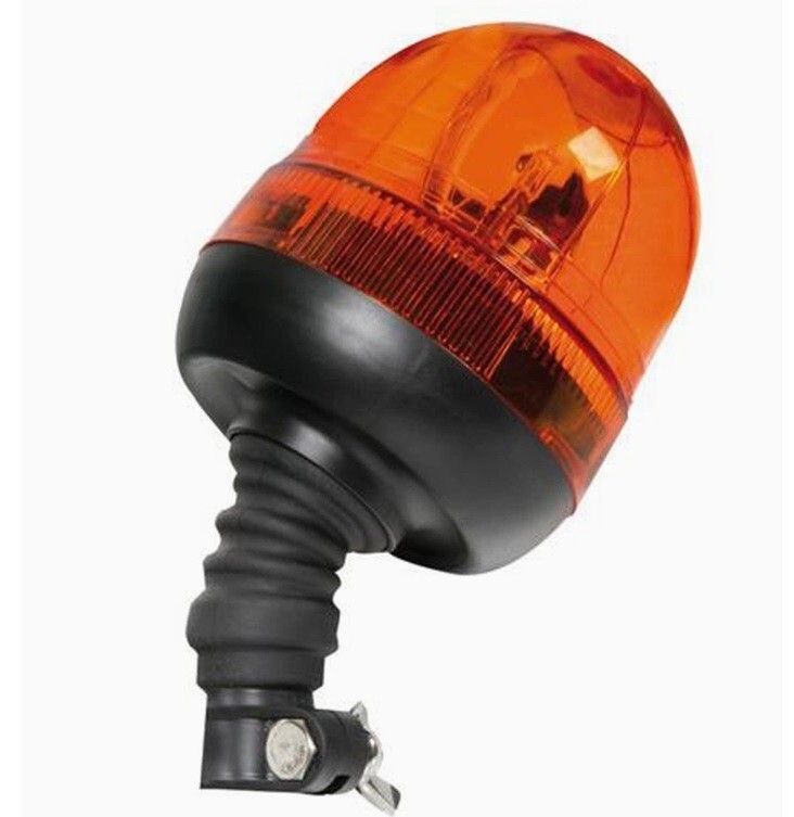 Rotating Flash Amber Beacon Flexible DIN Pole Mount Tractor Warning Light + Stem