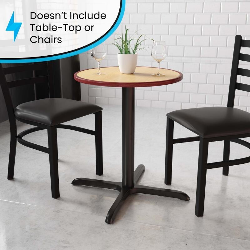 30'' x 30'' Restaurant Table X-Base with 3'' Dia. Table Height Column