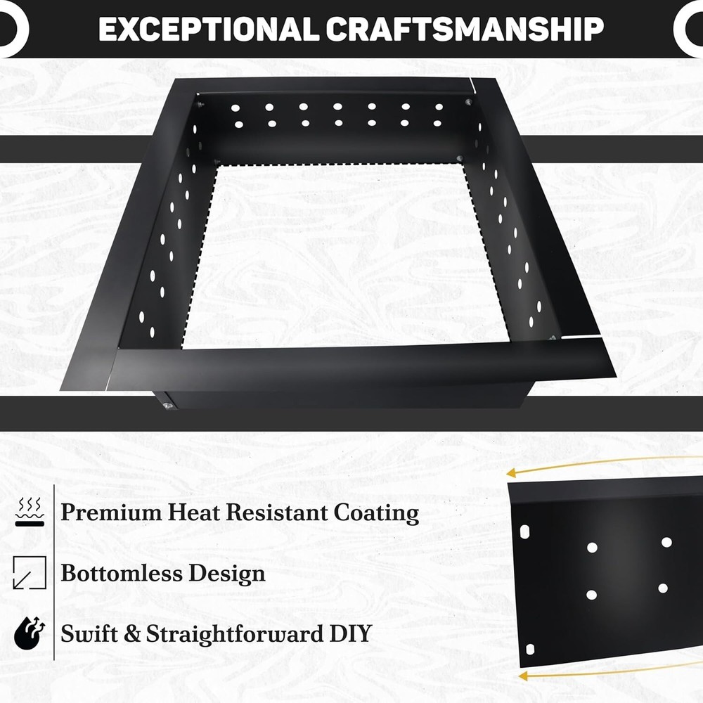 FEBTECH Smokeless Fire Pit Insert 36" OD & 30" ID with Heat Resistant Coating