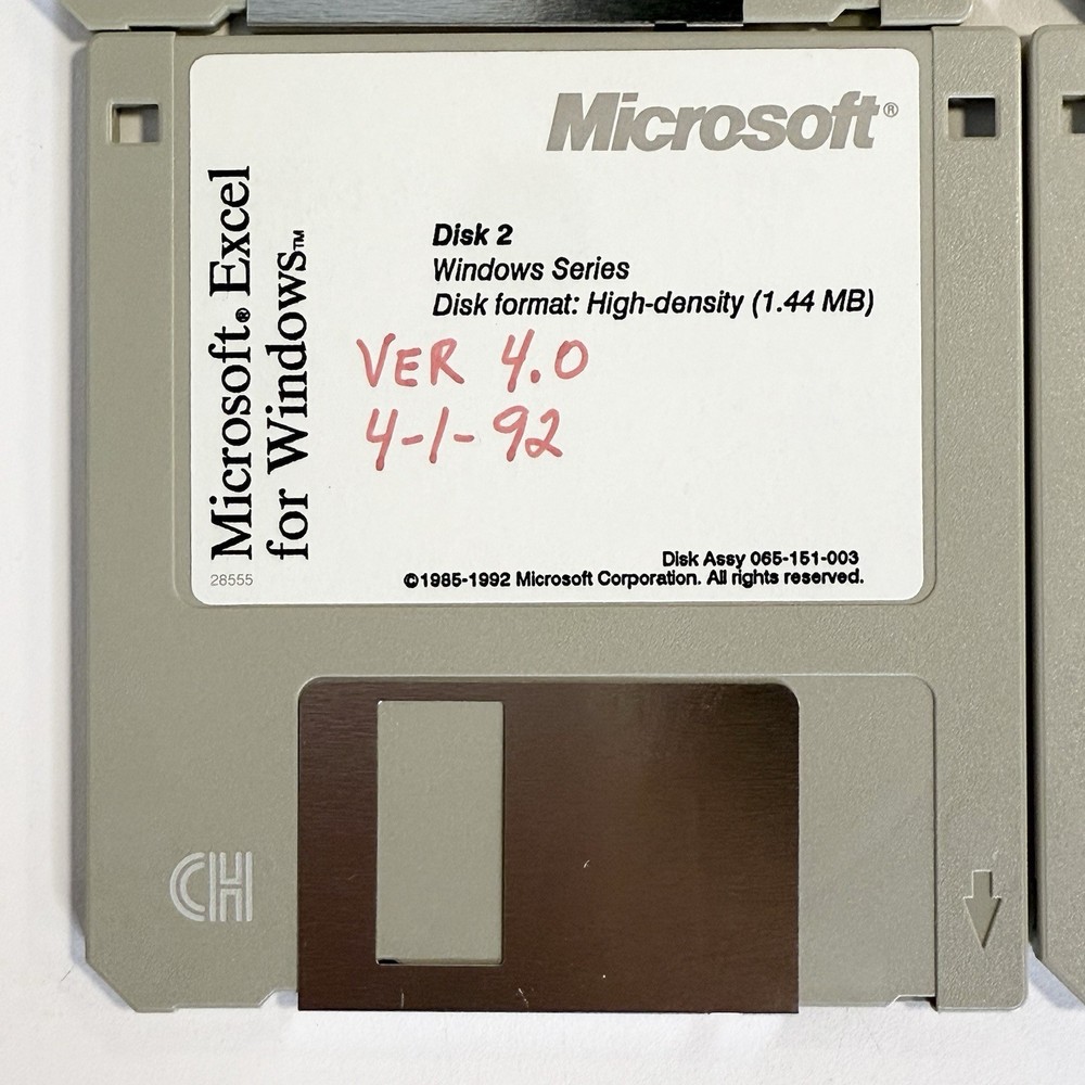 Microsoft Excel for Windows 4.0 Upgrade Version 3.0 Vintage Software READ ALL
