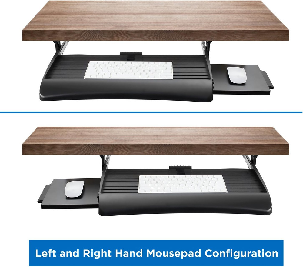 Mount-It! Keyboard Tray under Desk with Adjustable Mouse Platform – Easy-Glide S