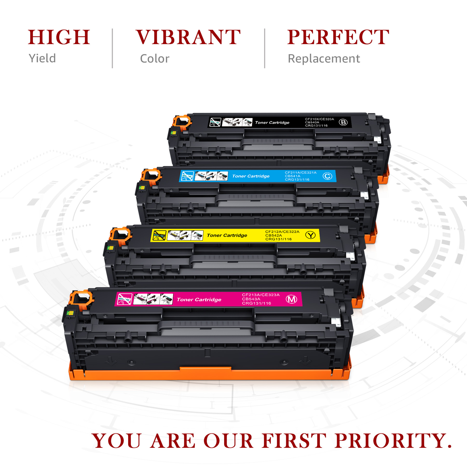 4PK CF210A Toner Cartridge For HP 131A LaserJet Pro 200 M251nw MFP M276nw M251n