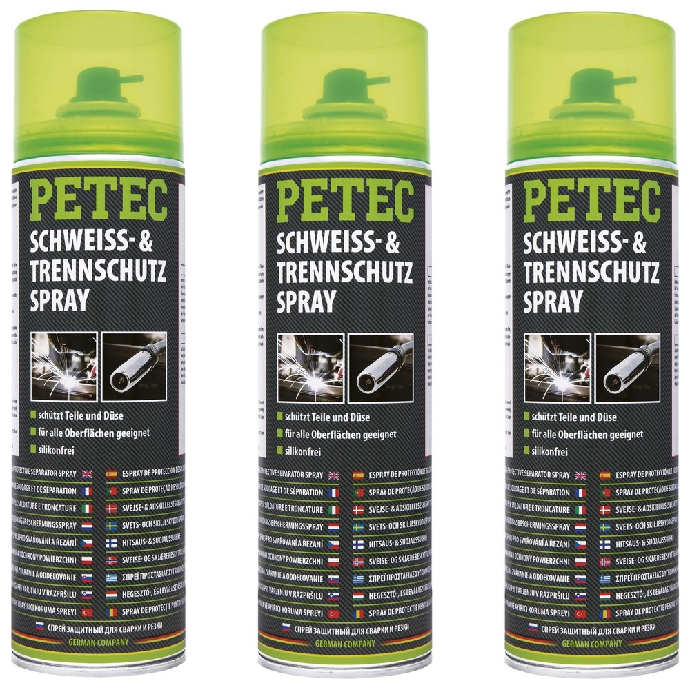 Petec 3x Schweiß- & Trennschutzspray Co2 500ml