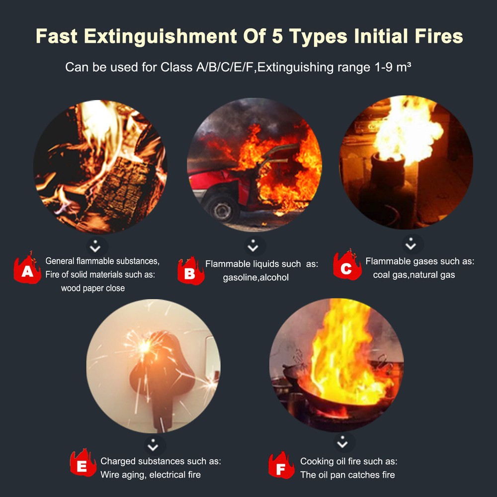 9 PCS Portable Automatic Fire Ball Extinguisher with Bracket and Hook Mount