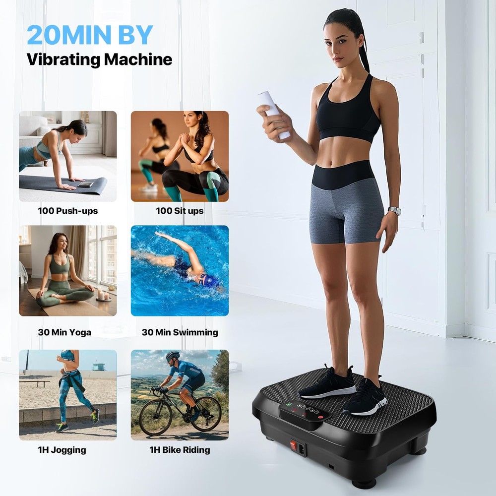 Vibration Plate Exercise Machine for Lymphatic Drainage Weight Black