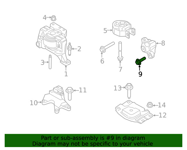 Genuine Ford Engine Torque Strut Mount Bolt W500044-S442