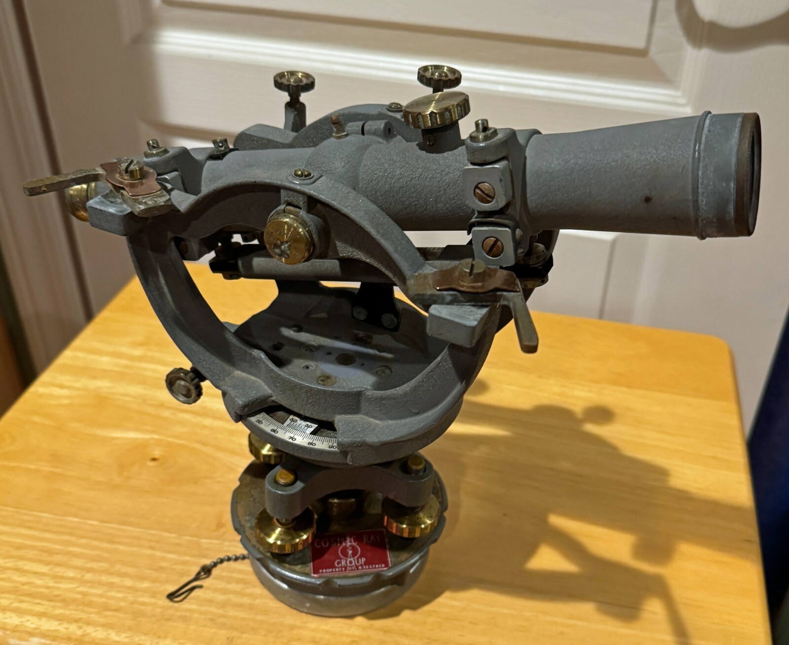 Vintage - David White - IMPROVED Surveying TRANSIT low serial #- w old wood box