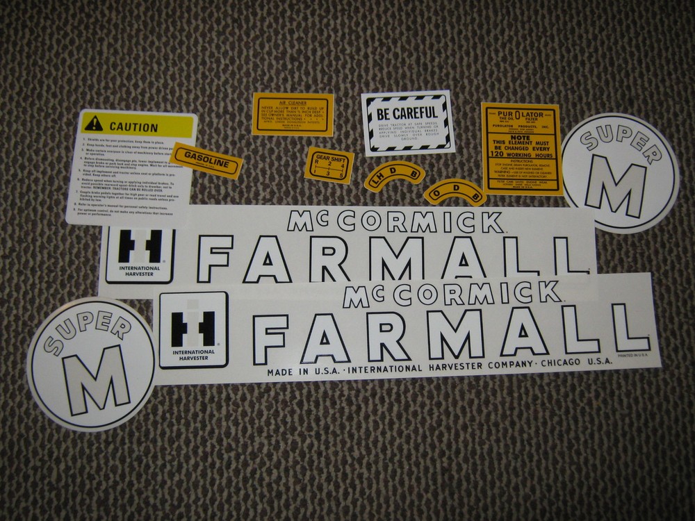 Farmall Super M Decal Set