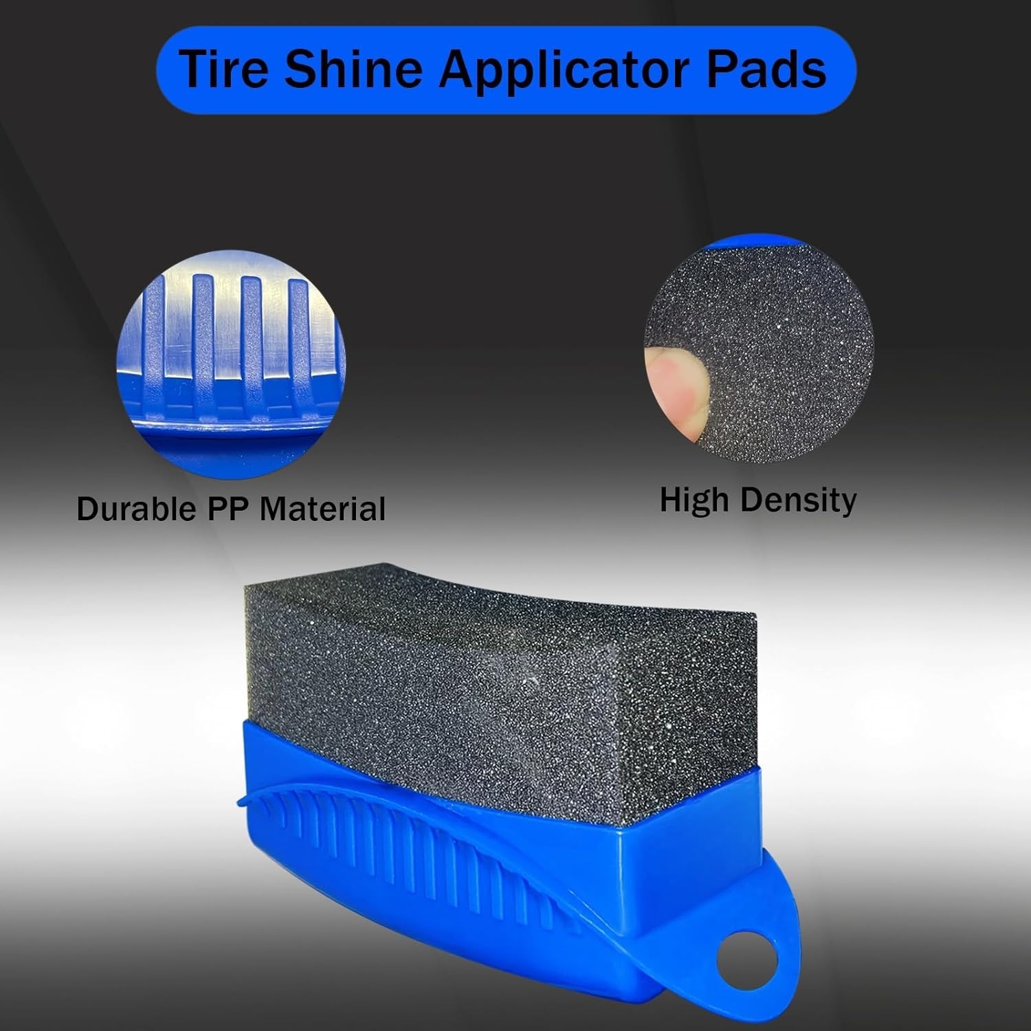2 Pack Tire Shine Applicator Pads, Reusable Tire Dressing Applicator Sponge, Cur