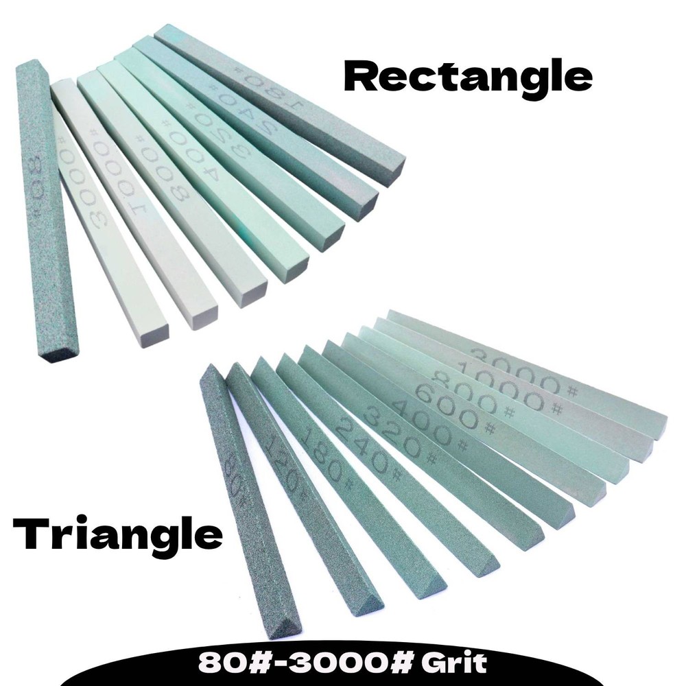 Triangular & Rectangular Sharpening Stone 150mm | 1 or 10-Pack Selectable Grits