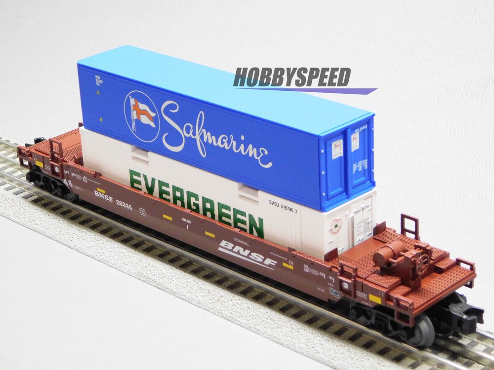 LIONEL BNSF MAXI STACK W/ CONTAINER LOAD freight train flatcar flat 2328330 NEW