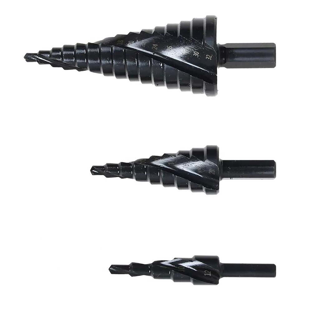 6/8/10mm Shank HSS Step Drill Bit Set Large Cone Titanium Bit Hole Cutter