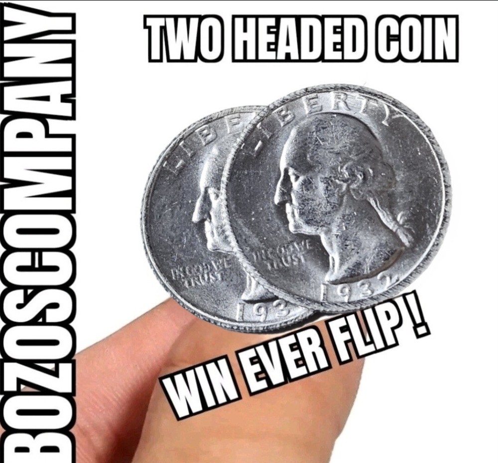 Double Headed Quarter - Magic Coin Tricks - Gimmick Coins  T14