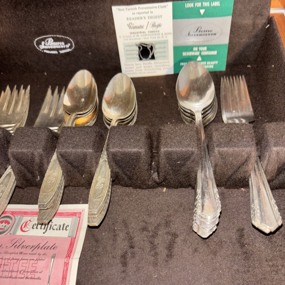 Pacific Silvercloth Anti-Tarnish Wood Flatware Storage Chest W/Drawer- Read