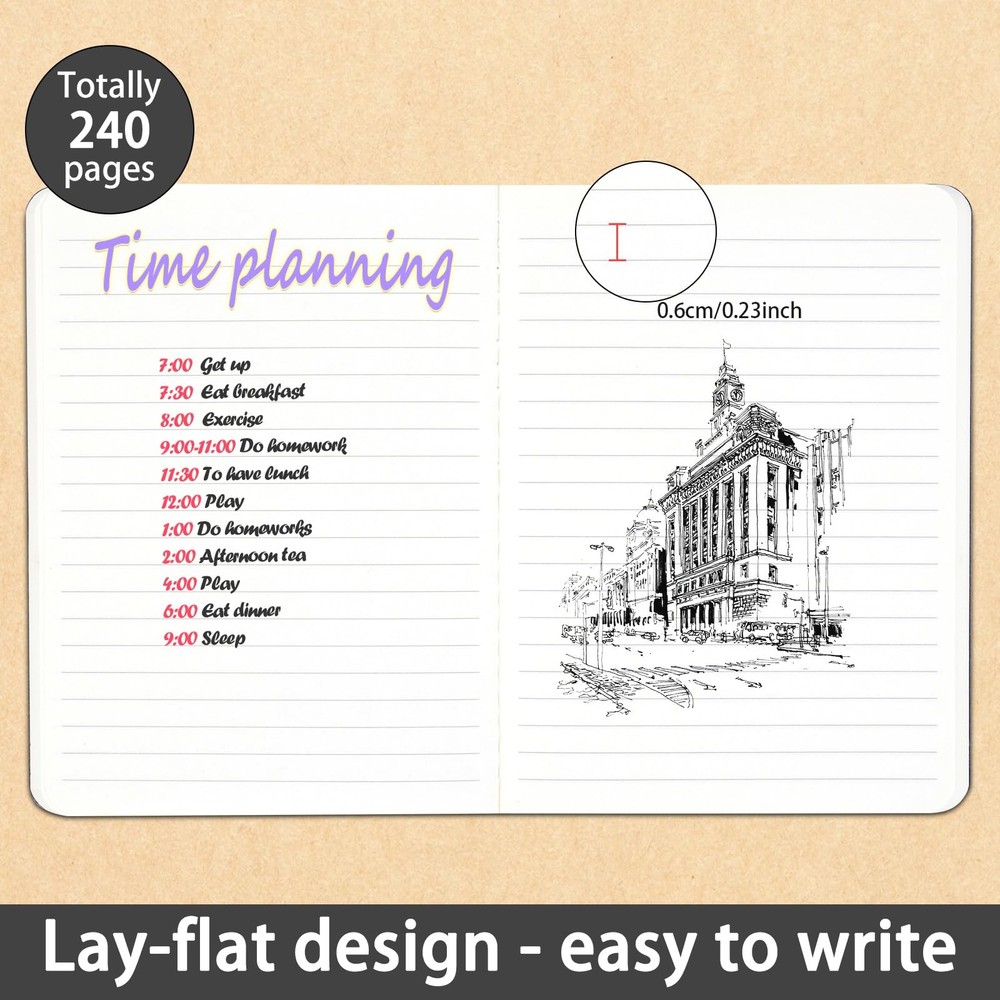 3pack Pocket notebook Small Journal Mini notepad, Black Soft Cover, 4 x 5.5 i...