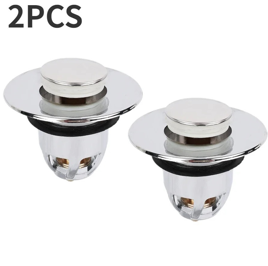 2pcs Universal Sink Drain Plug Bounce Core Stopper for Bathroom & Kitchen - NEW