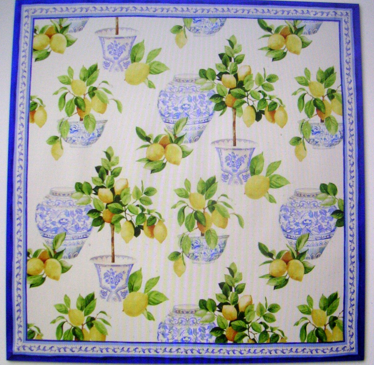 WILLIAMS SONOMA LIMONE DINNER NAPKINS 100% COTTON SET OF FOUR ITALY N/WITH TAGS