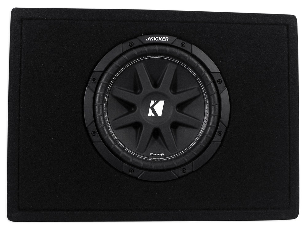 KICKER 43TC104 Comp 10" Subwoofer In Thin Profile Sub Box Enclosure, 4-Ohm