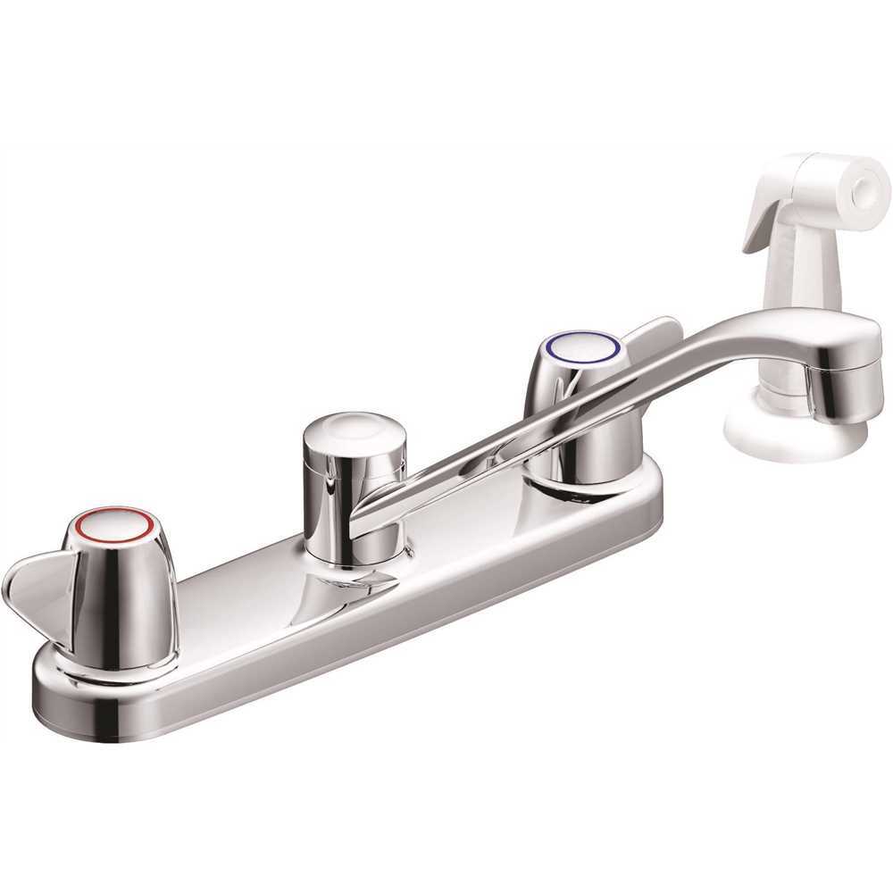 Cornerstone 2-Handle Side Sprayer Kitchen Faucet in Chrome