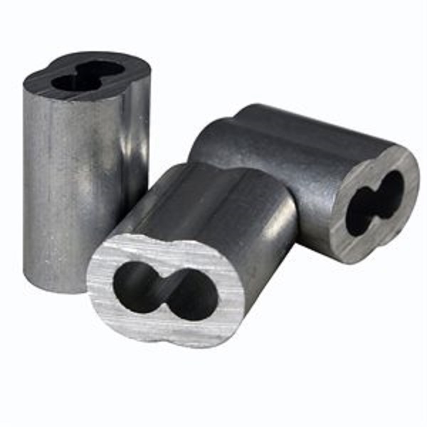 25 Aluminum Sleeves for Wire Rope Cable, 7/32"