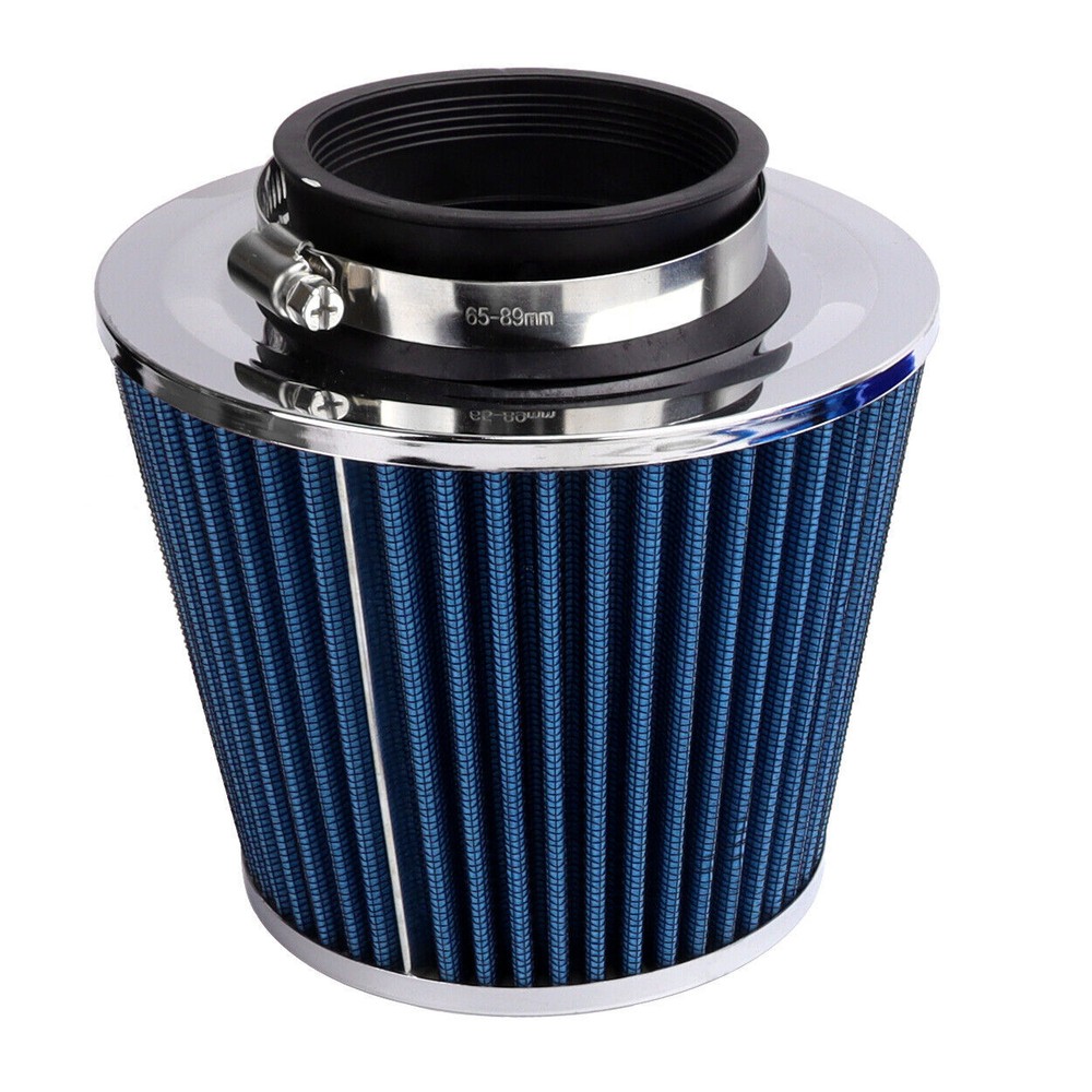 Universal Car Cold Air Intake Filter Induction Pipe Power Flow Hose System Blue