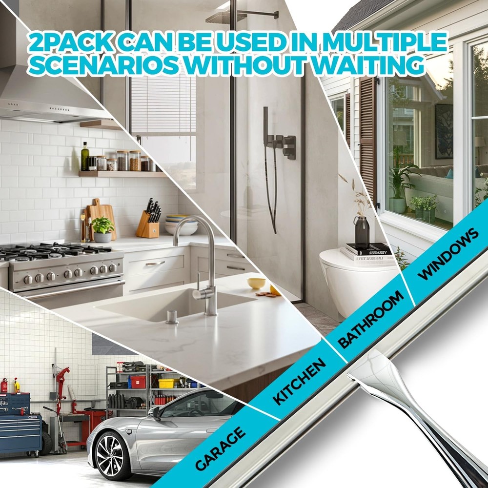 2PACK Shower Squeegee for Glass Doors, Squeegee for Shower Glass，