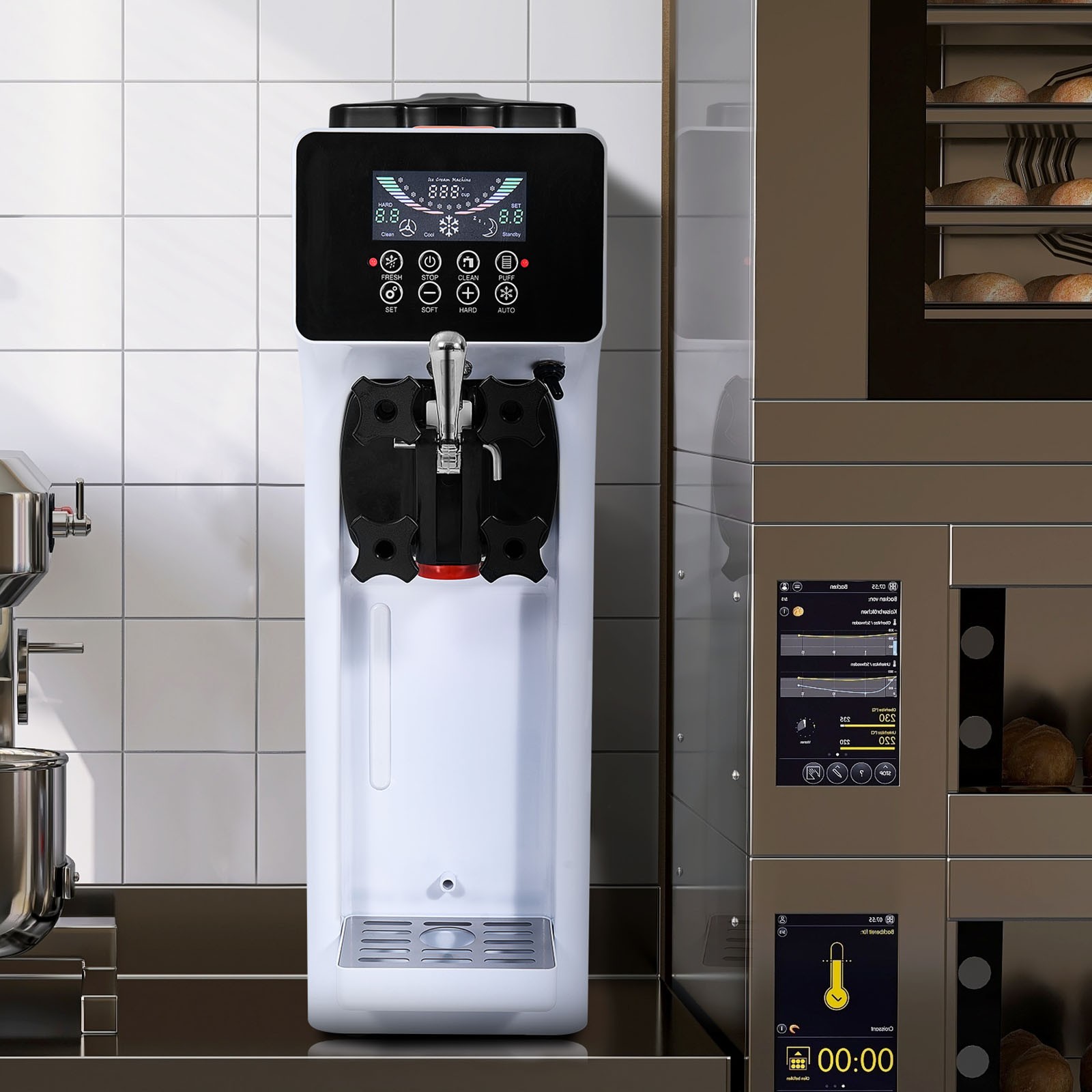 VEVOR Soft Serve Ice Cream Machine Maker 10L/H Yield Single Flavor Countertop