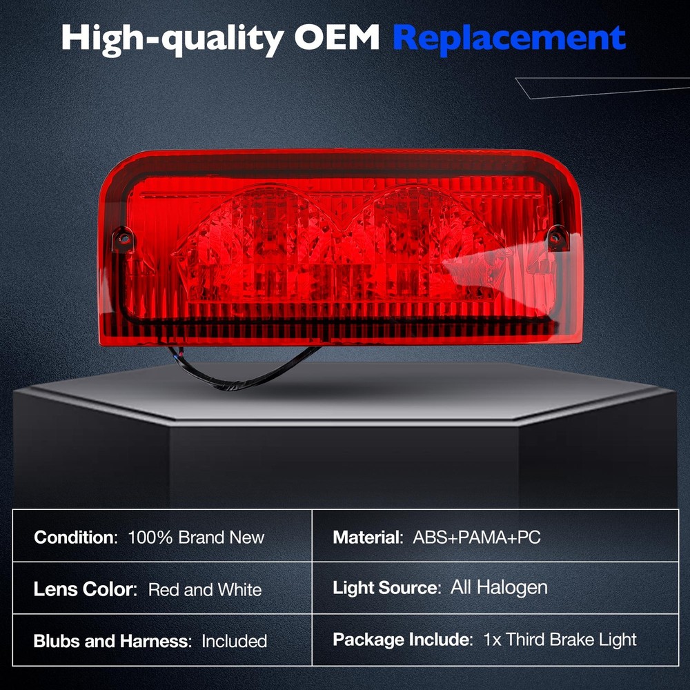 Third 3rd Brake Light Cargo Light Lamp Bar For 99-02 Ford E-150 E-250 E-350 E450