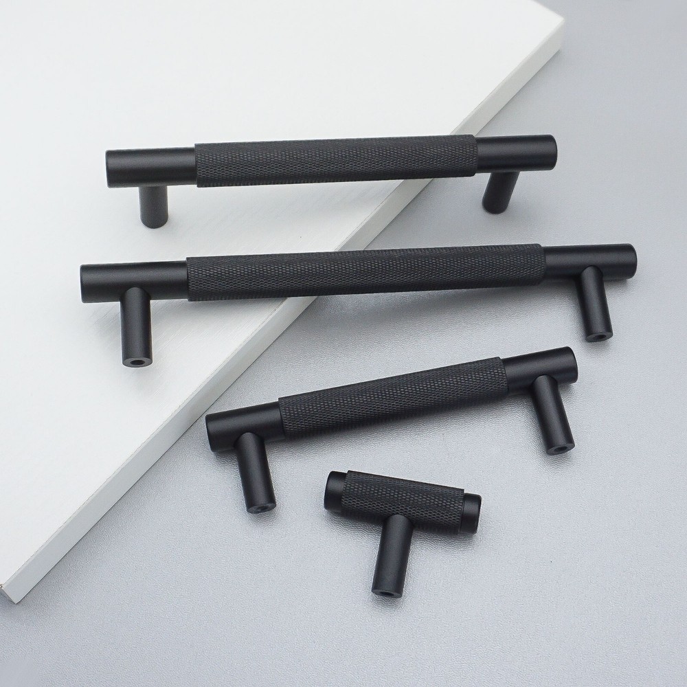 Black Knurle Drawer Pulls Modern Cabinet Pulls knobs Dresser Knobs Wardrobe Pull