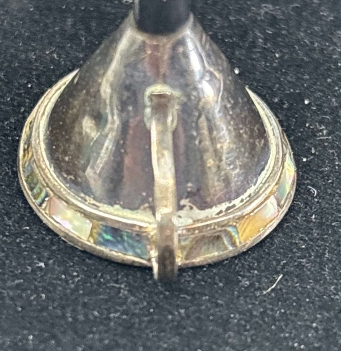 Vintage Sterling Silver Mexico Perfume Bottle and Funnel w/ MOP - 6 gr