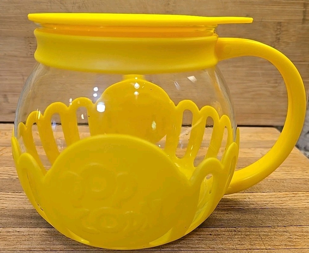 Ecolution Patented Micro-Pop Microwave Popcorn Popper Yellow 1 Qt Volume