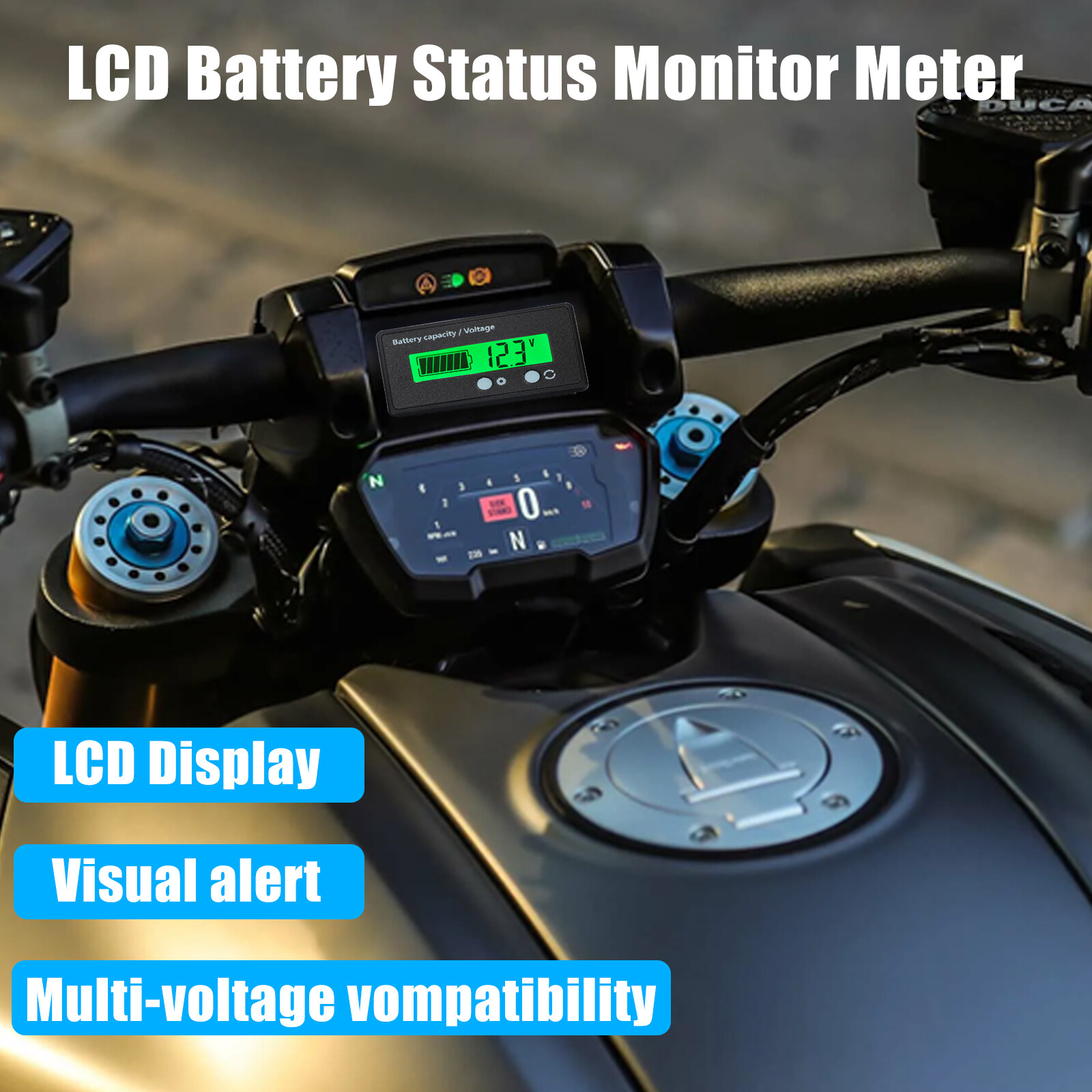 12V/24V/36/48V Battery Status Charge LCD Digital Indicator Monitor Meter Gauge
