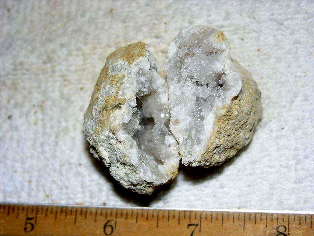 Geode pair opened with crystal centers 2 inch G37