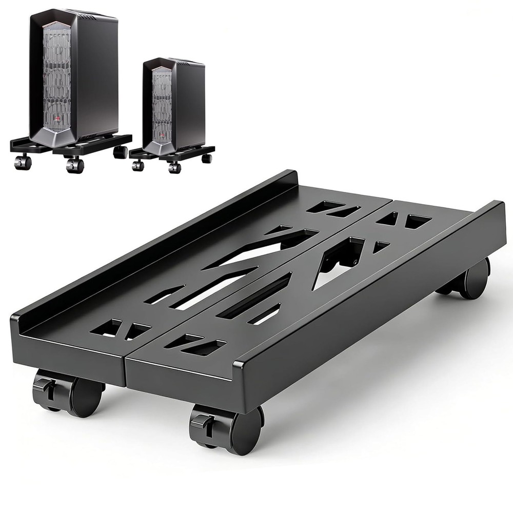 Pc Stand for Floor, Adjustable Computer Tower Stand for Carpet,Mobile CPU Sta...