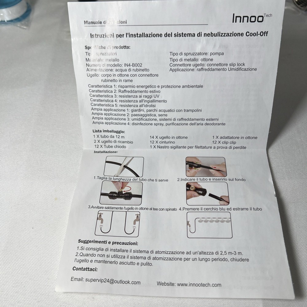Innoo Tech Cool Off Misting System IN4-B002-NIB NEW