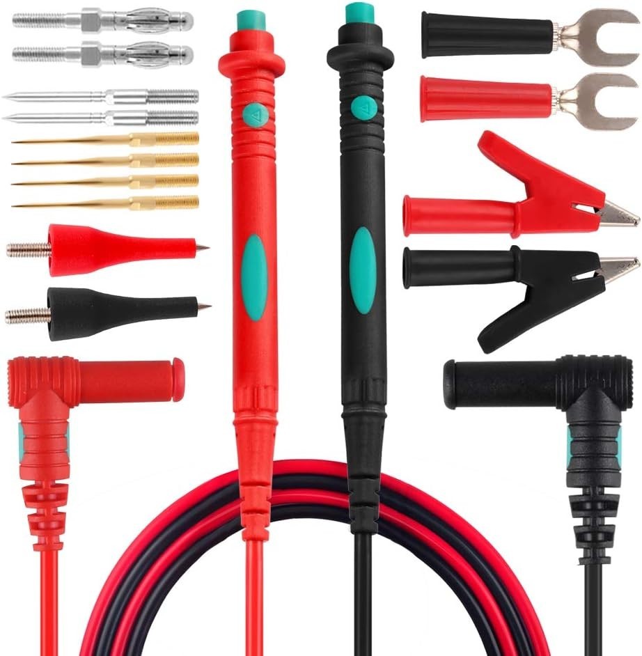Superior Multimeter Leads Kit: 16 Probes & Alligator Clips for Safe Testing