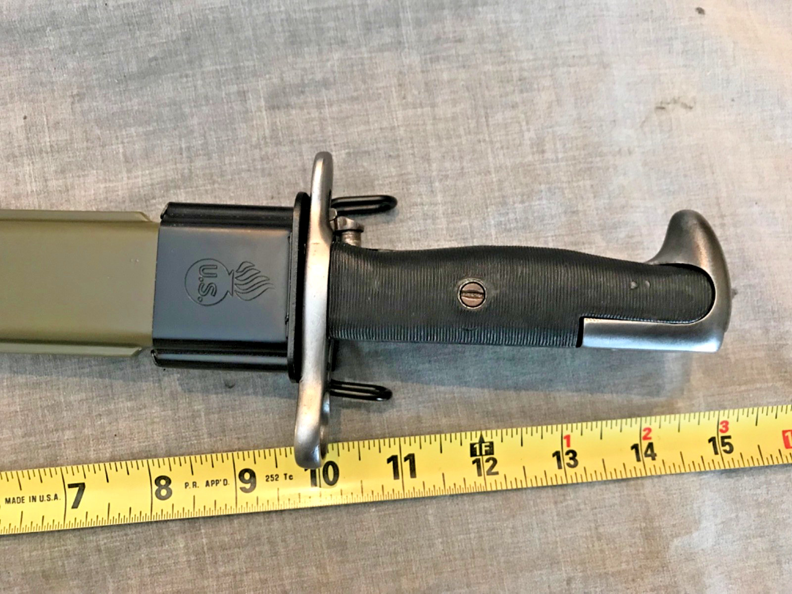 US WWII AFH 10” M1 BAYONET & Scabbard* for U.S. WWII M1 Garand #2556