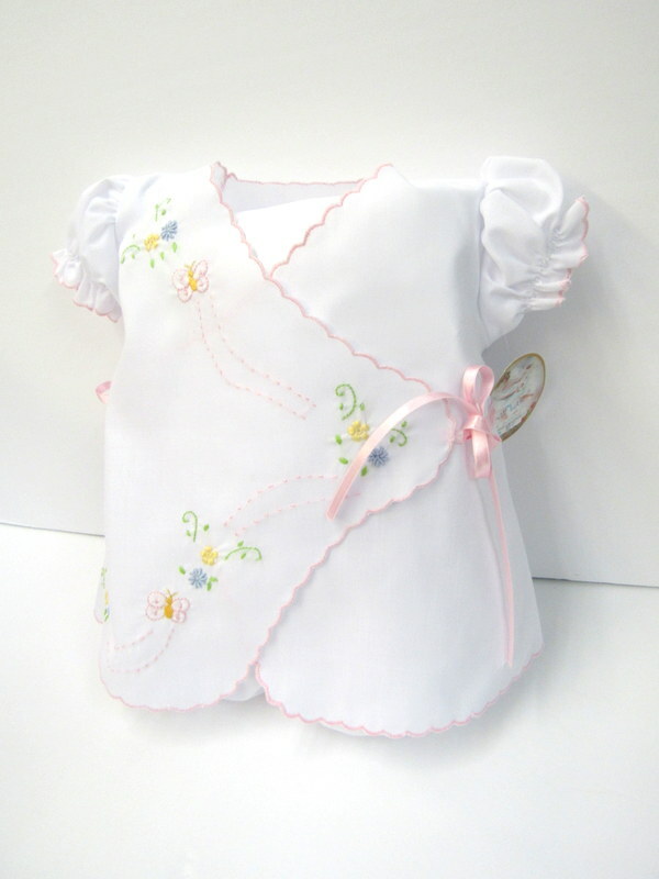NWT Will'beth White Baby Girls Butterfly Side Tie Diaper Set Preemie Size 00