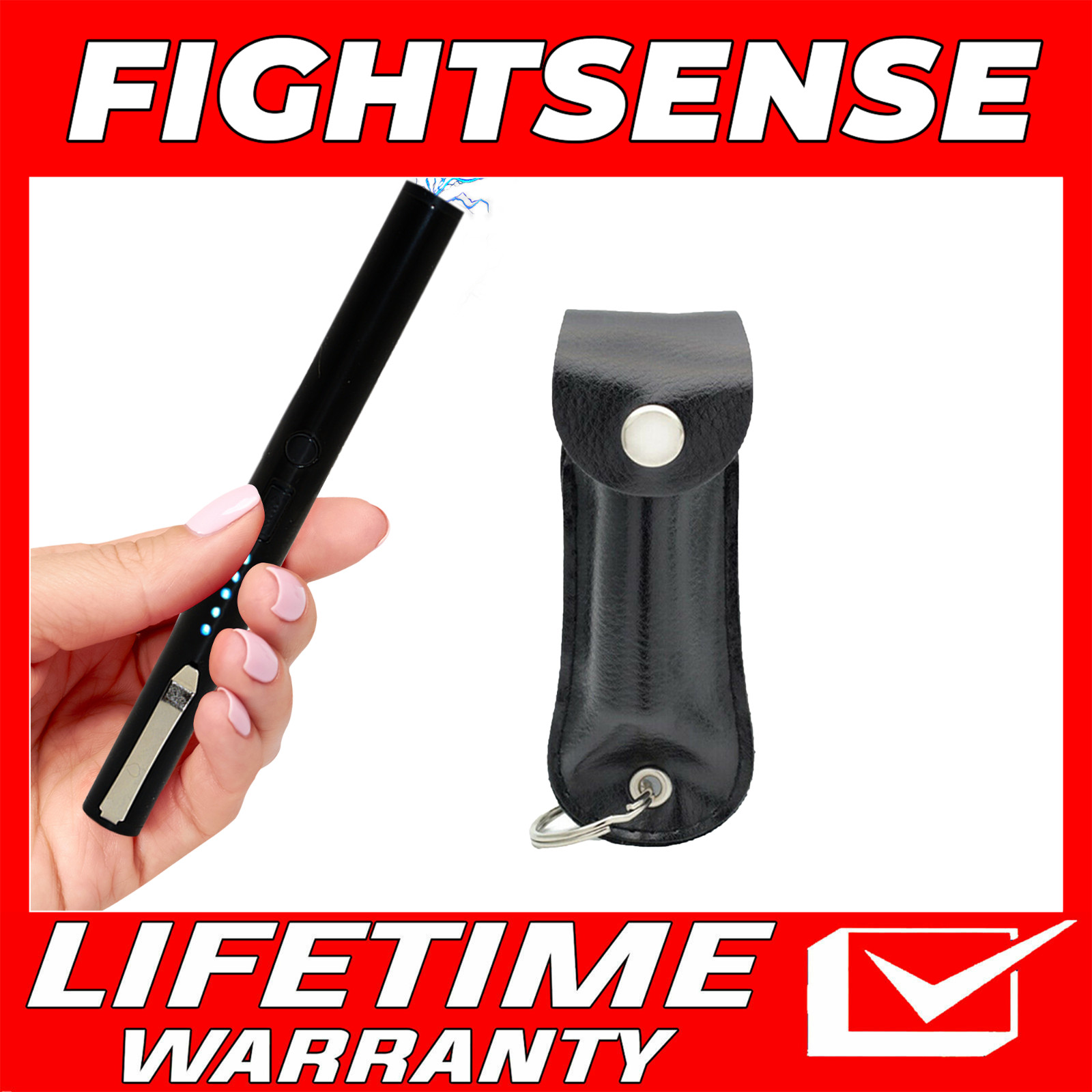 FIGHTSENSE  High Power Stun Gun & Pepper Spray for Self Defense Combo Pack