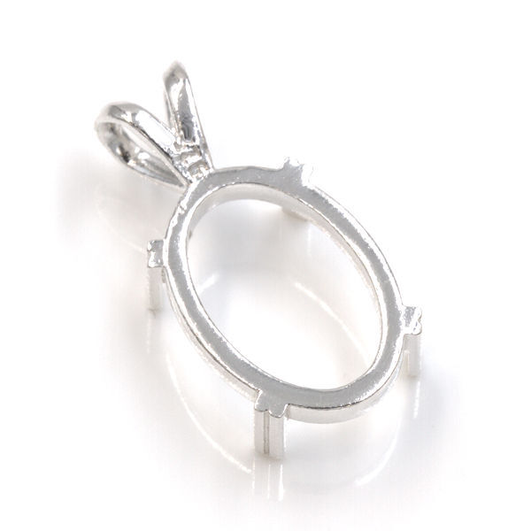 Oval Cabochon Fancy Prong Pendant Mounting