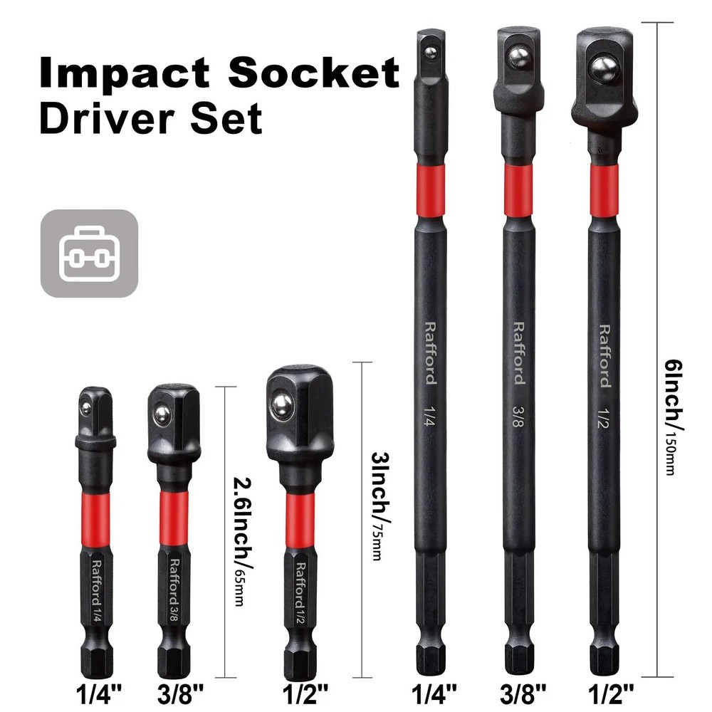6Pcs Impact Socket Adapter Set
