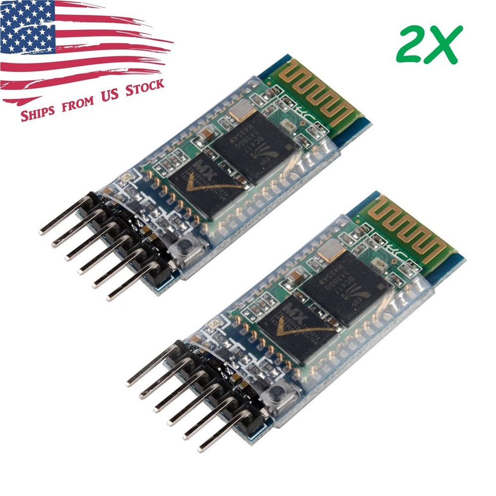 2Pcs HC-05 Wireless Bluetooth RF Serial Transceiver Module 6Pin RS232 TTL US