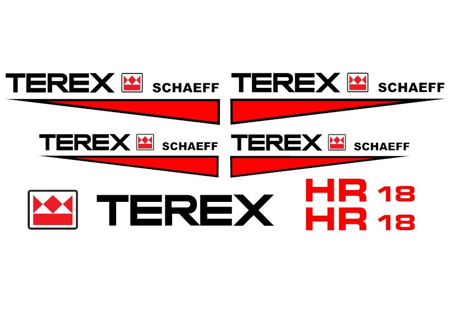 TEREX HR18 DIGGER DECALS STICKERS SET