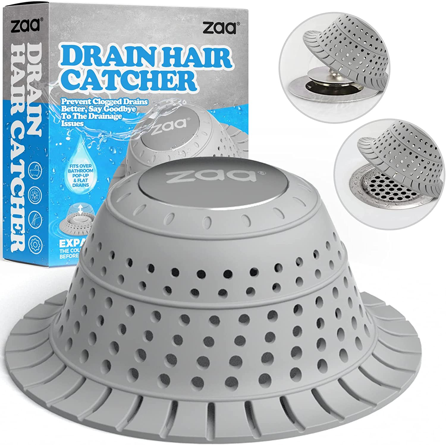 Bathtub Drain Hair Catcher, Premium Silicone Shower Catcher, Built to Protect Tu