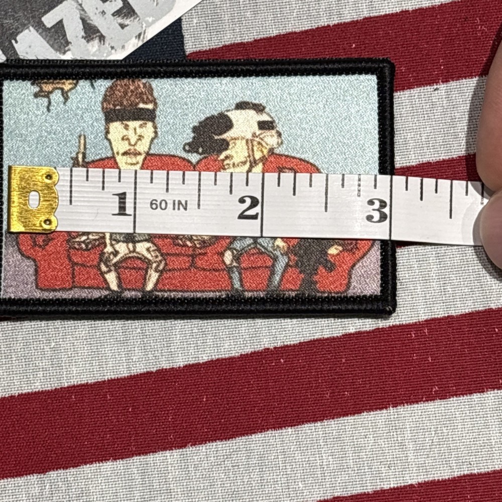 Tactical Beavis & Butthead Patch 3x2.5” Hook & loop High Quality Embroidery