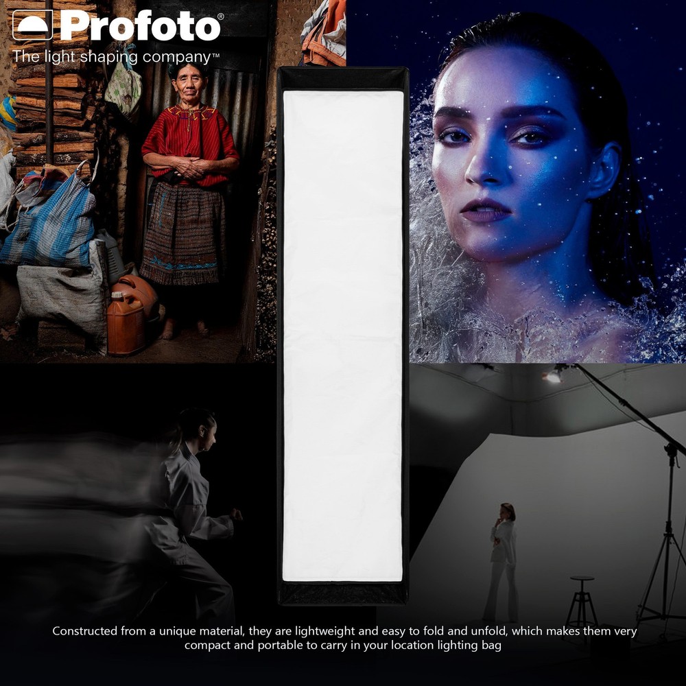 Profoto 1x4 Feet Rectangular White Interior Softbox Strip and Softgrid Bundle