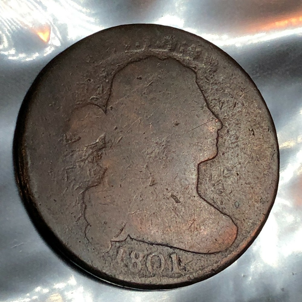 1801 DRAPPED BUST  LARGE CENT    #62P