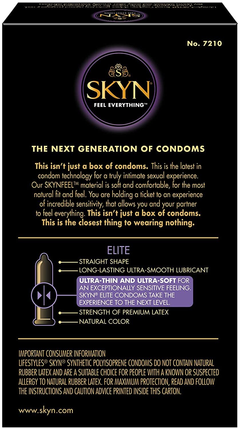 SKYN Elite Non-Latex Lubricated Condoms, 36 Count,10 count